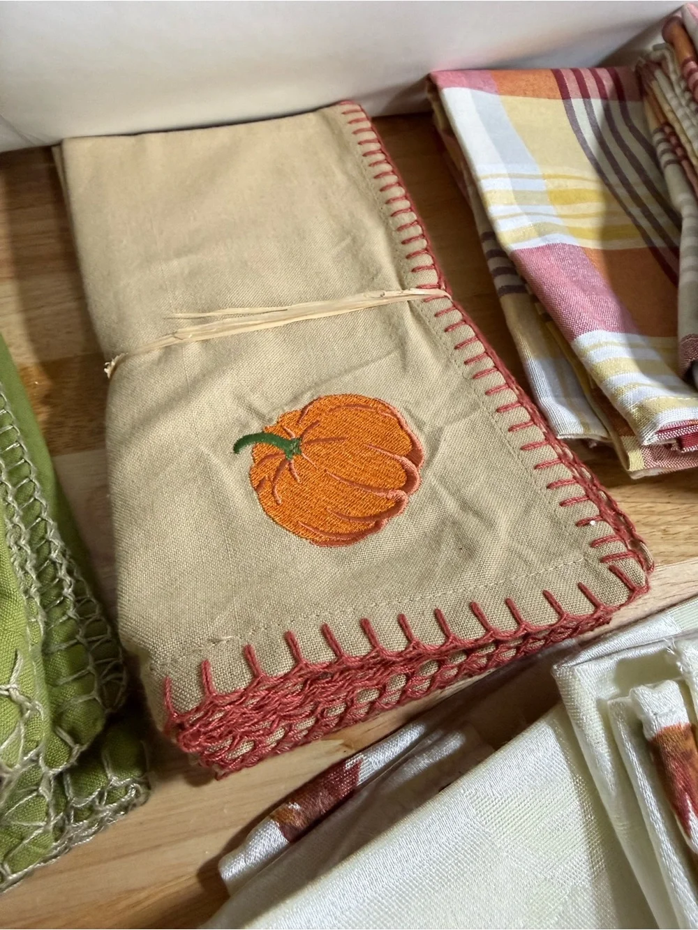 Lot Autumn Fall Themed Cloth Napkins Cottagecore Party Hosting Cotton Farmhouse